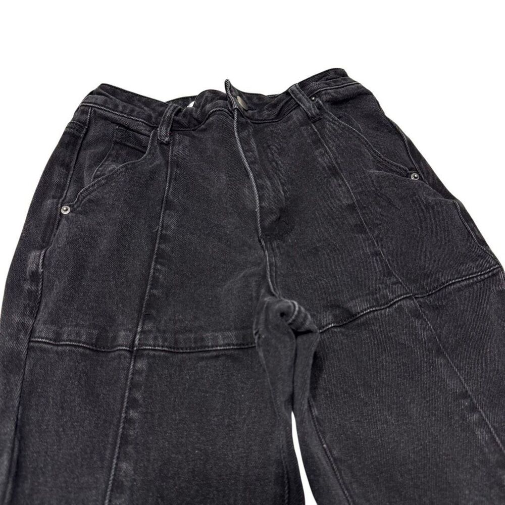 Tinseltown High Rise Pieced Flare Jeans Black 1 - Picture 2 of 6